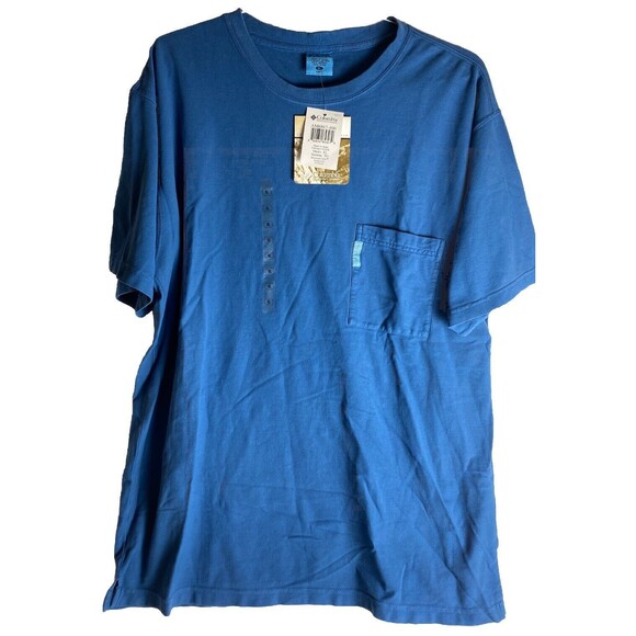 NWT Columbia Sportswear Men's Size XL Short Sleeve Pocket T-Shirt Blue Biowash - Picture 1 of 9